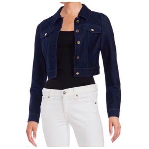 Tommy Hilfiger Cropped Button Down Stretch Jacket